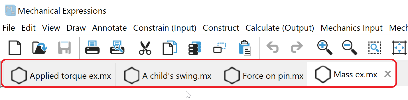 page tabs